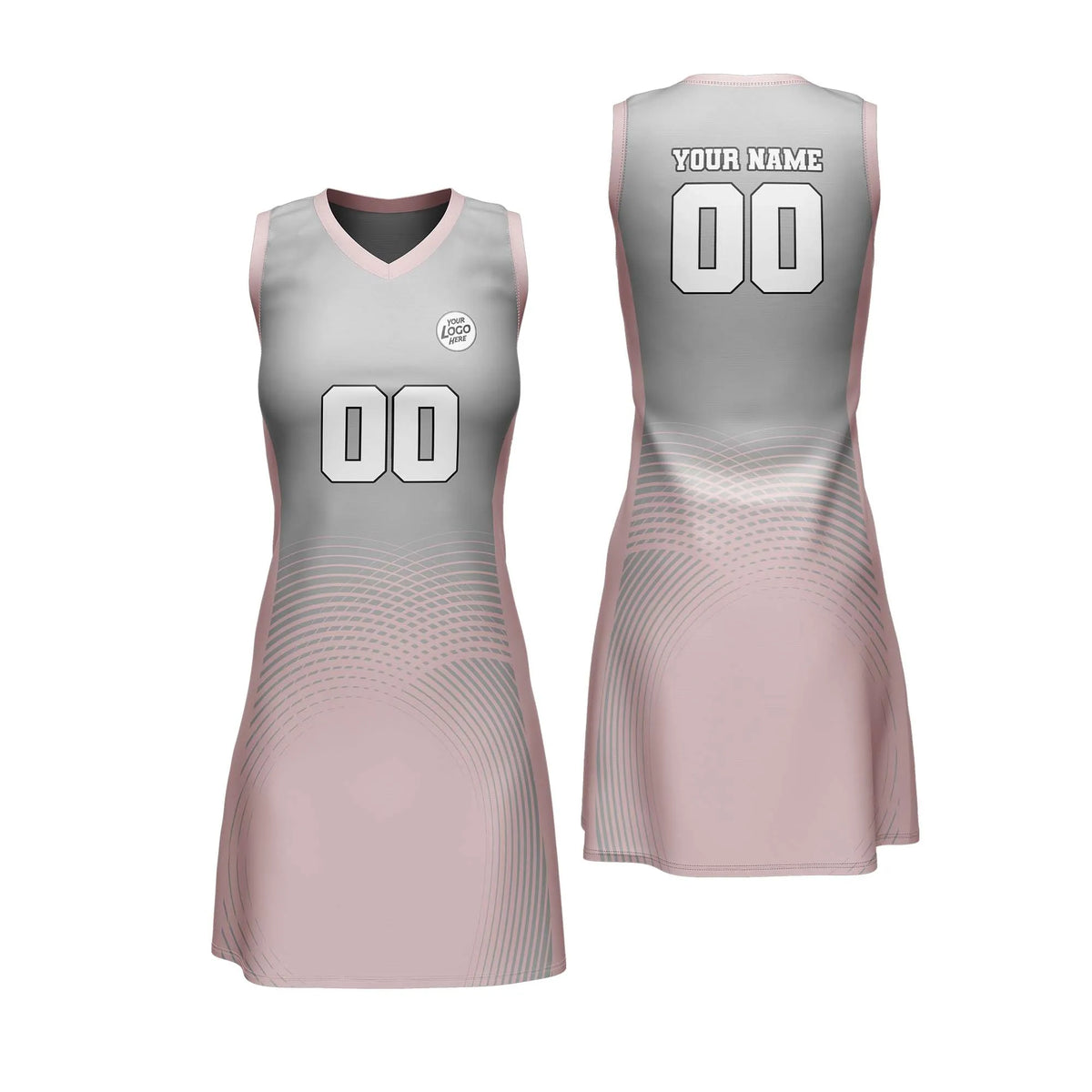 Custom Personalized D1 Abstract Pattern Netball Jersey with Name, Number & Team Logo