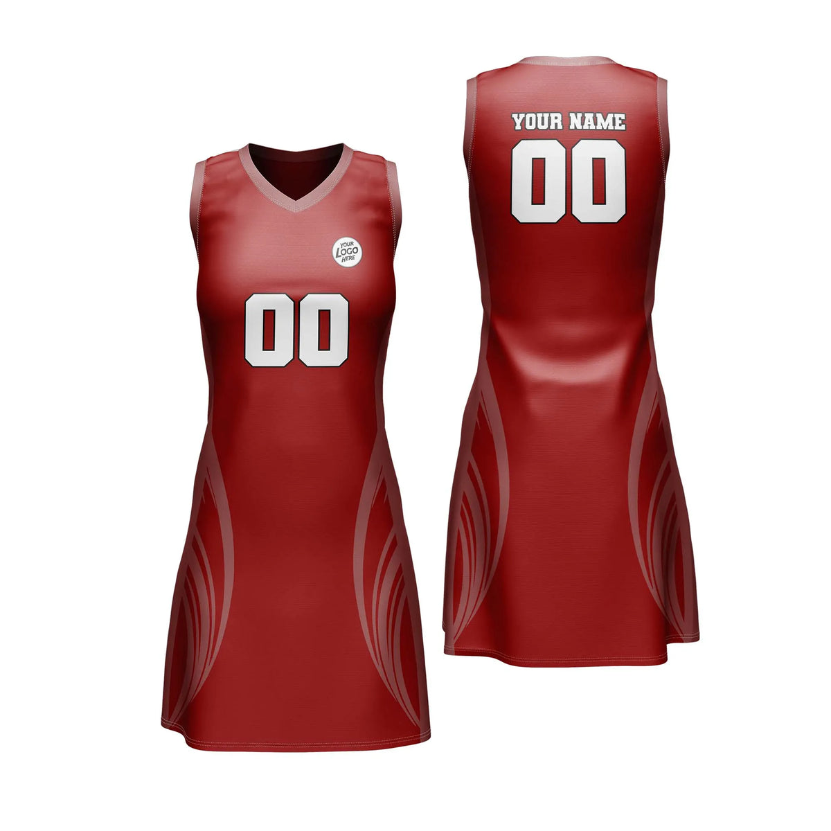 Custom Personalized D4 Abstract Pattern Netball Jersey with Name, Number & Team Logo