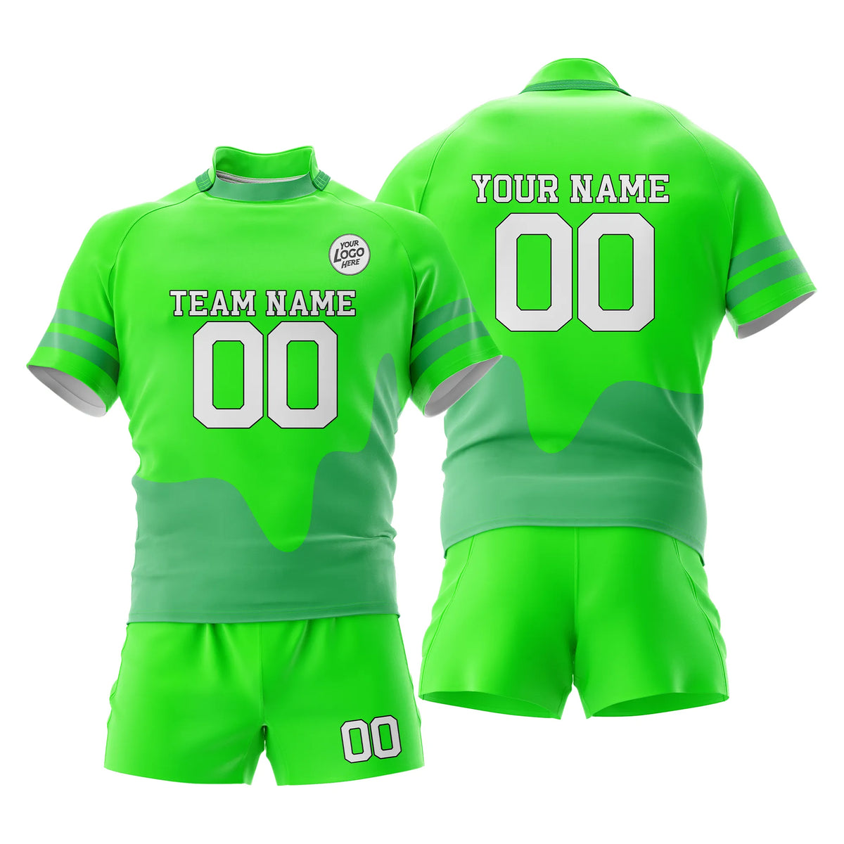 Custom Personalized D4 Split Fashion Rugby Jersey with Name, Number & Team Logo