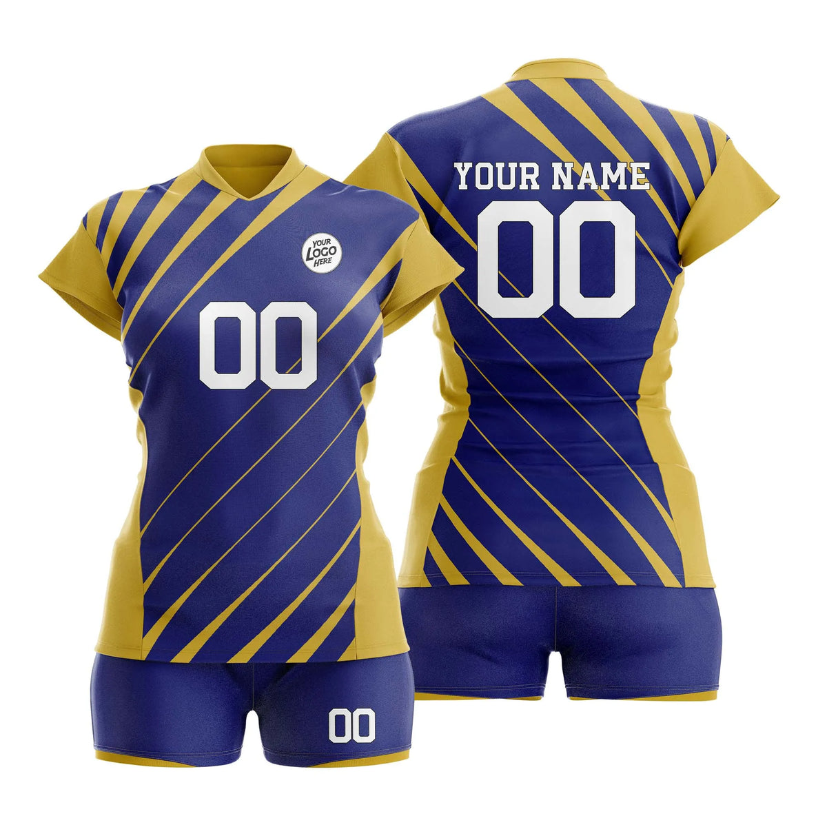 Custom Personalized D4 Strip Fashion Volleyball Jersey with Name, Number & Team Logo
