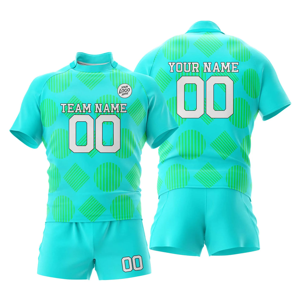 Custom Personalized D3 Full Pattern Rugby Jersey with Name, Number & Team Logo