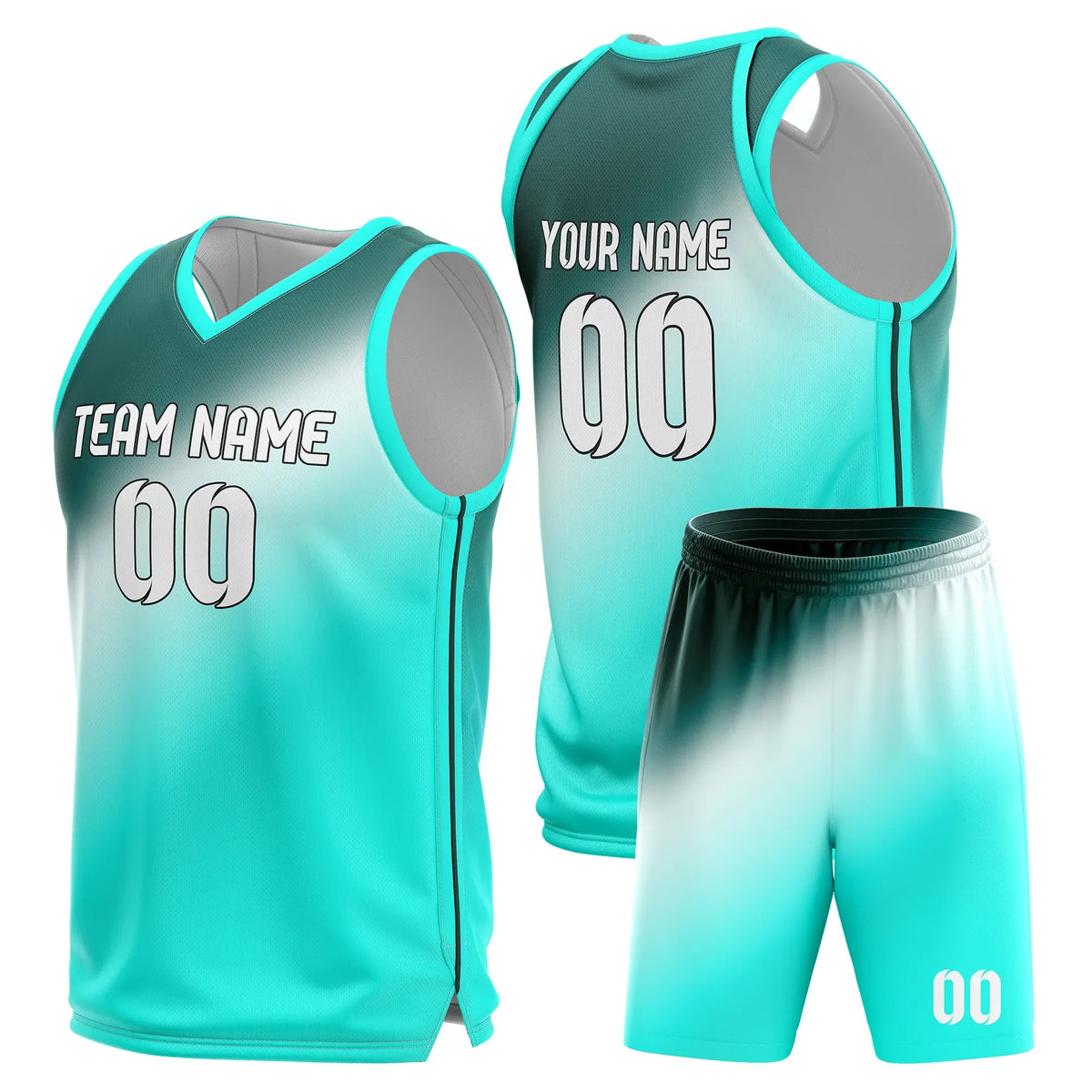 Custom Gradient Fashion Set Energy Fade Sports Jersey Personalized Uniform with Name & Number