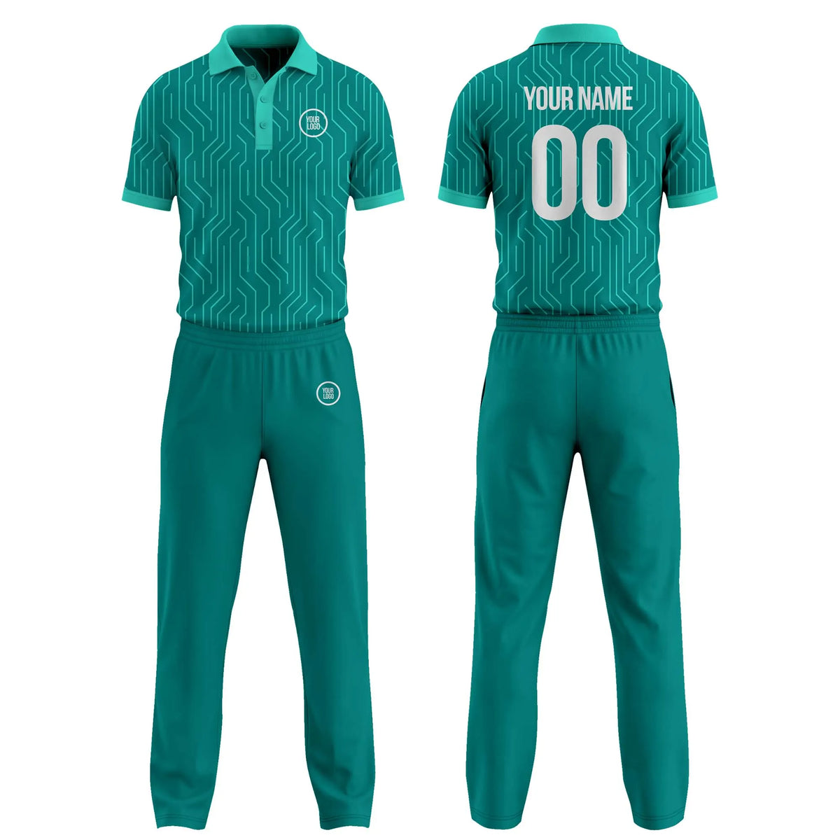Custom Personalized D3 Abstract Pattern Cricket Kit with Name, Number & Team Logo