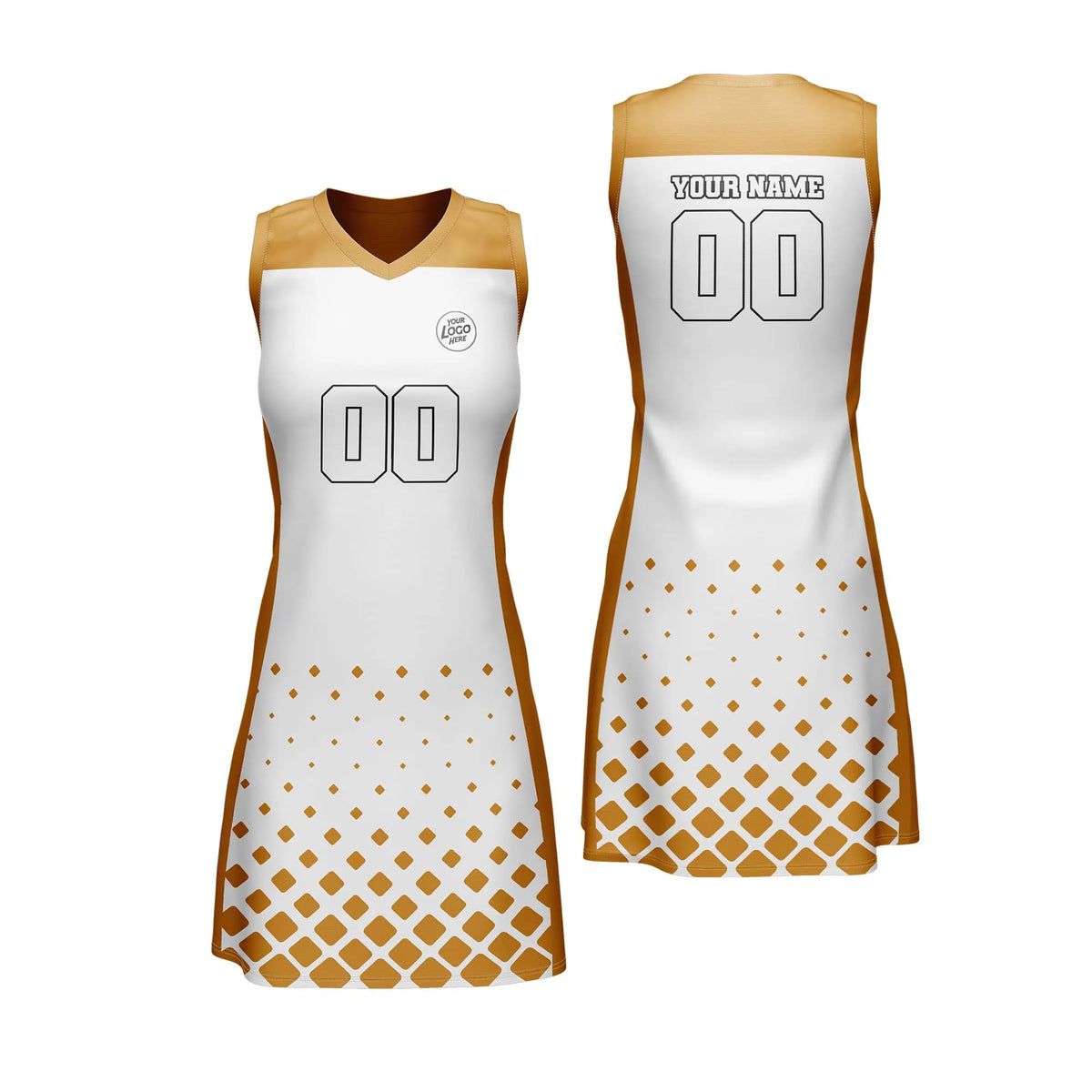 Custom Personalized D3 Abstract Pattern Netball Jersey with Name, Number & Team Logo