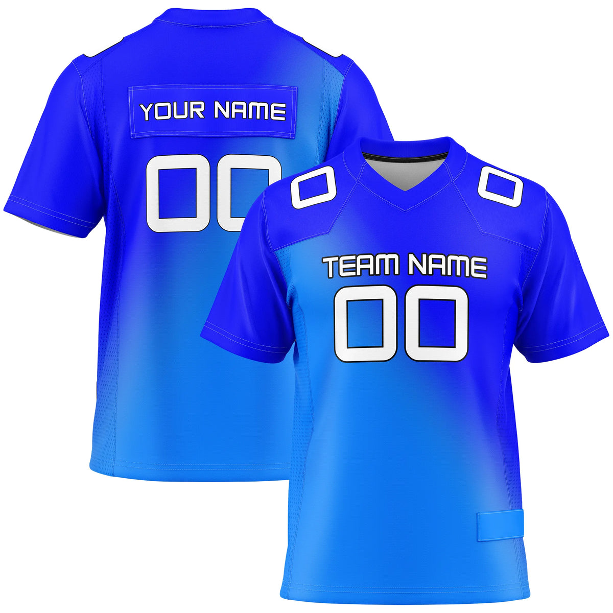 Custom Personalized D4 Gradient Fashion Flag Football Jersey with Name, Number & Team Logo