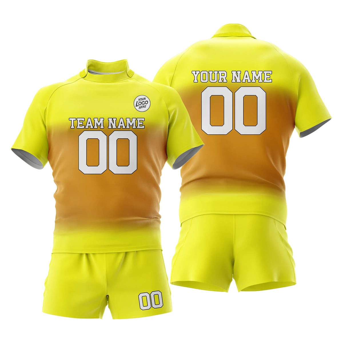 Custom Personalized D4 Gradient Fashion Rugby Jersey with Name, Number & Team Logo