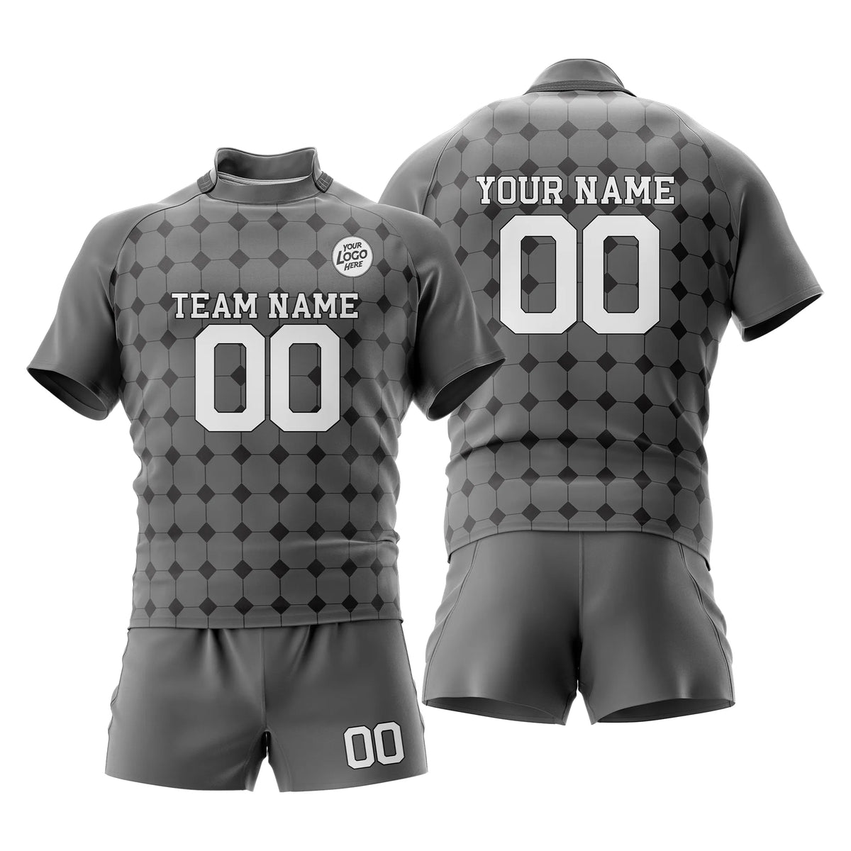 Custom Personalized D4 Retro Fashion Rugby Jersey with Name, Number & Team Logo