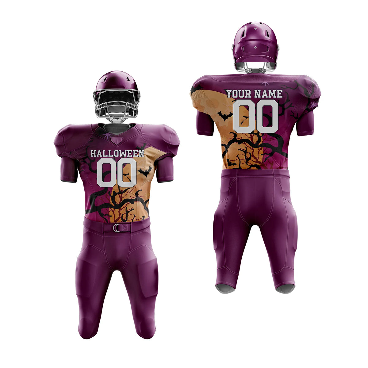 Custom Batwood Halloween American Football Jersey Personalized Uniform with Name &amp; Number