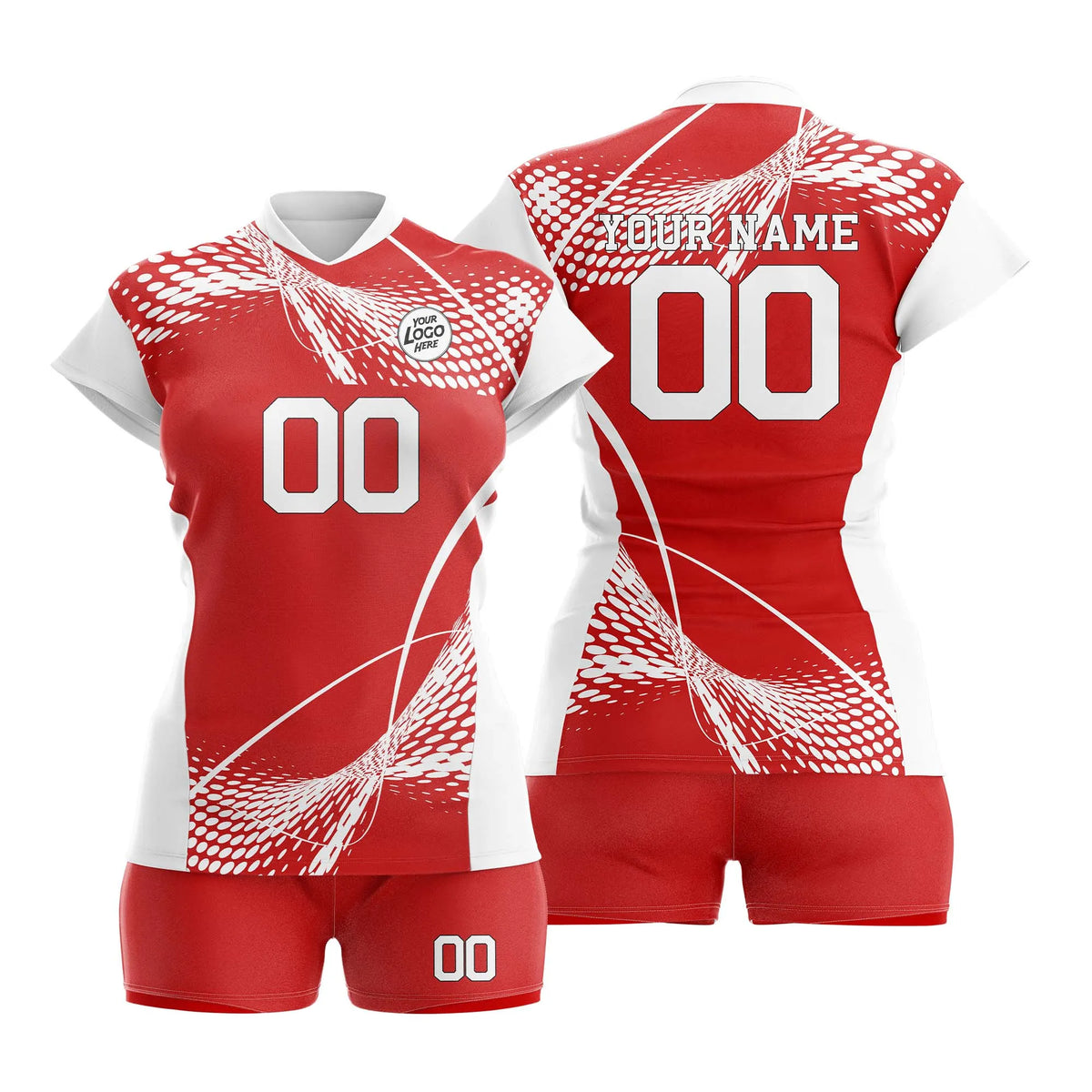 Custom Personalized D2 Abstract Pattern Volleyball Jersey with Name, Number & Team Logo