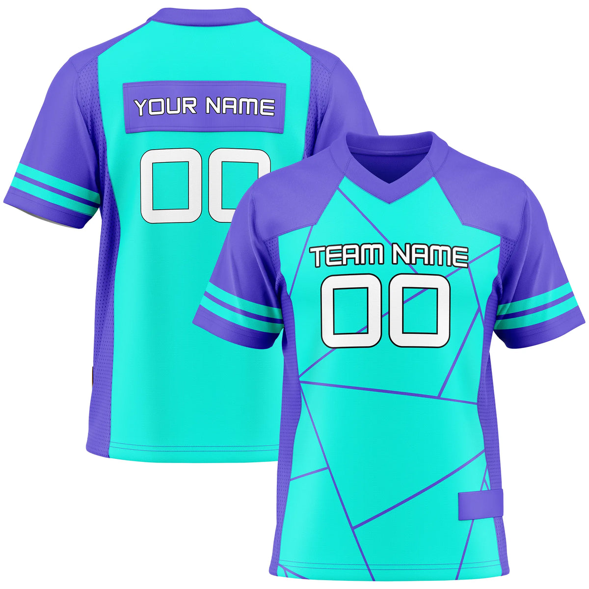Custom Personalized D3 Color Block Flag Football Jersey with Name, Number &amp; Team Logo