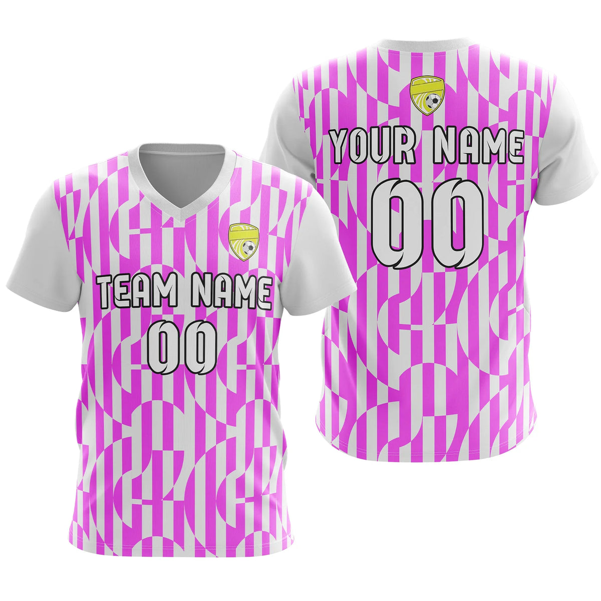 Custom V-Full Pattern D4 Soccer Jersey Personalized Football Uniform with Name & Number