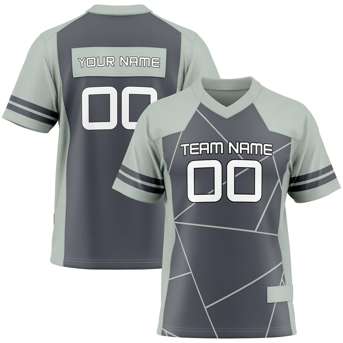 Custom Personalized D3 Color Block Flag Football Jersey with Name, Number & Team Logo