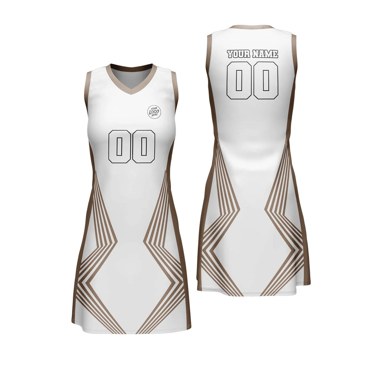 Custom Personalized D4 Stripe Fashion Netball Jersey with Name, Number & Team Logo