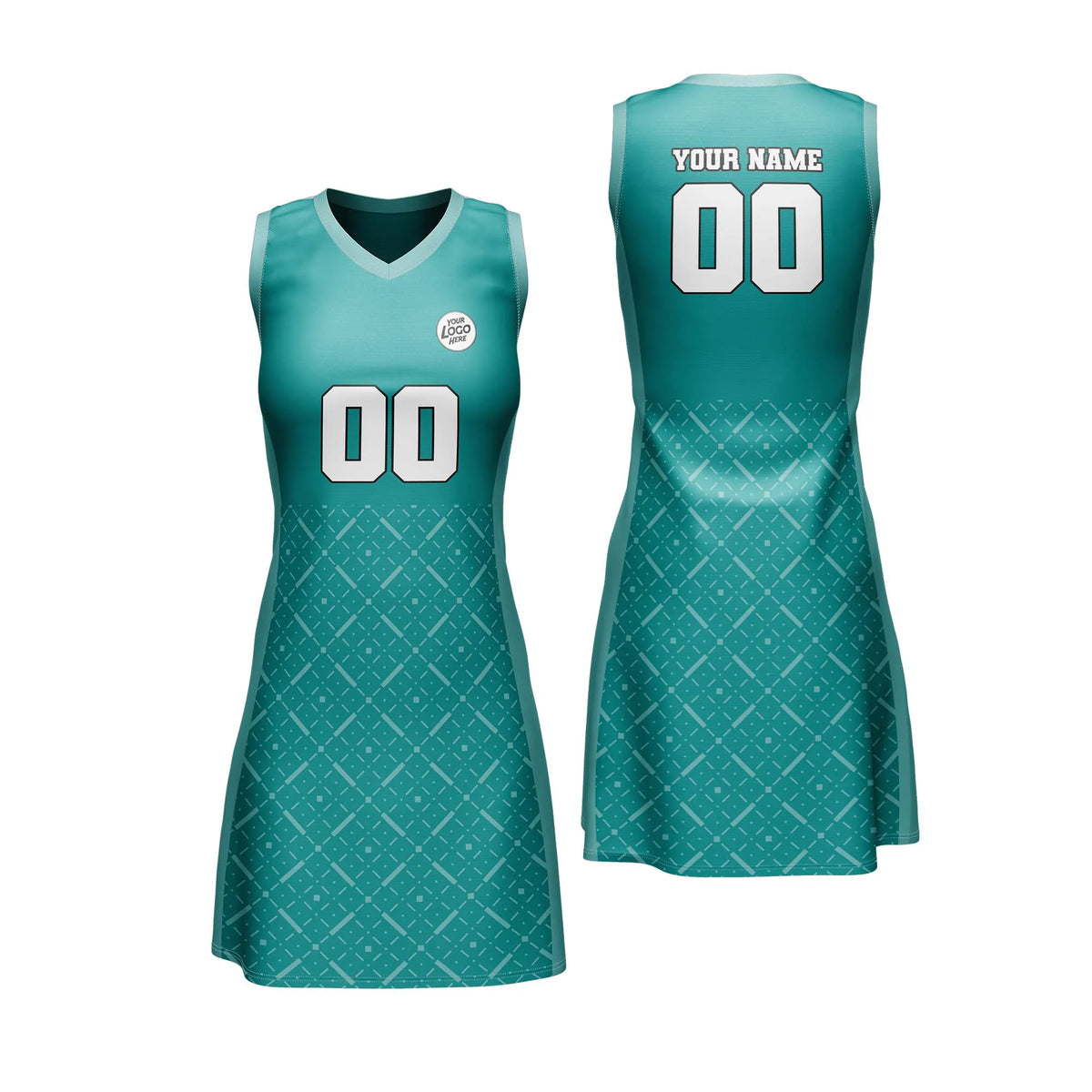 Custom Personalized D5 Abstract Pattern Netball Jersey with Name, Number & Team Logo
