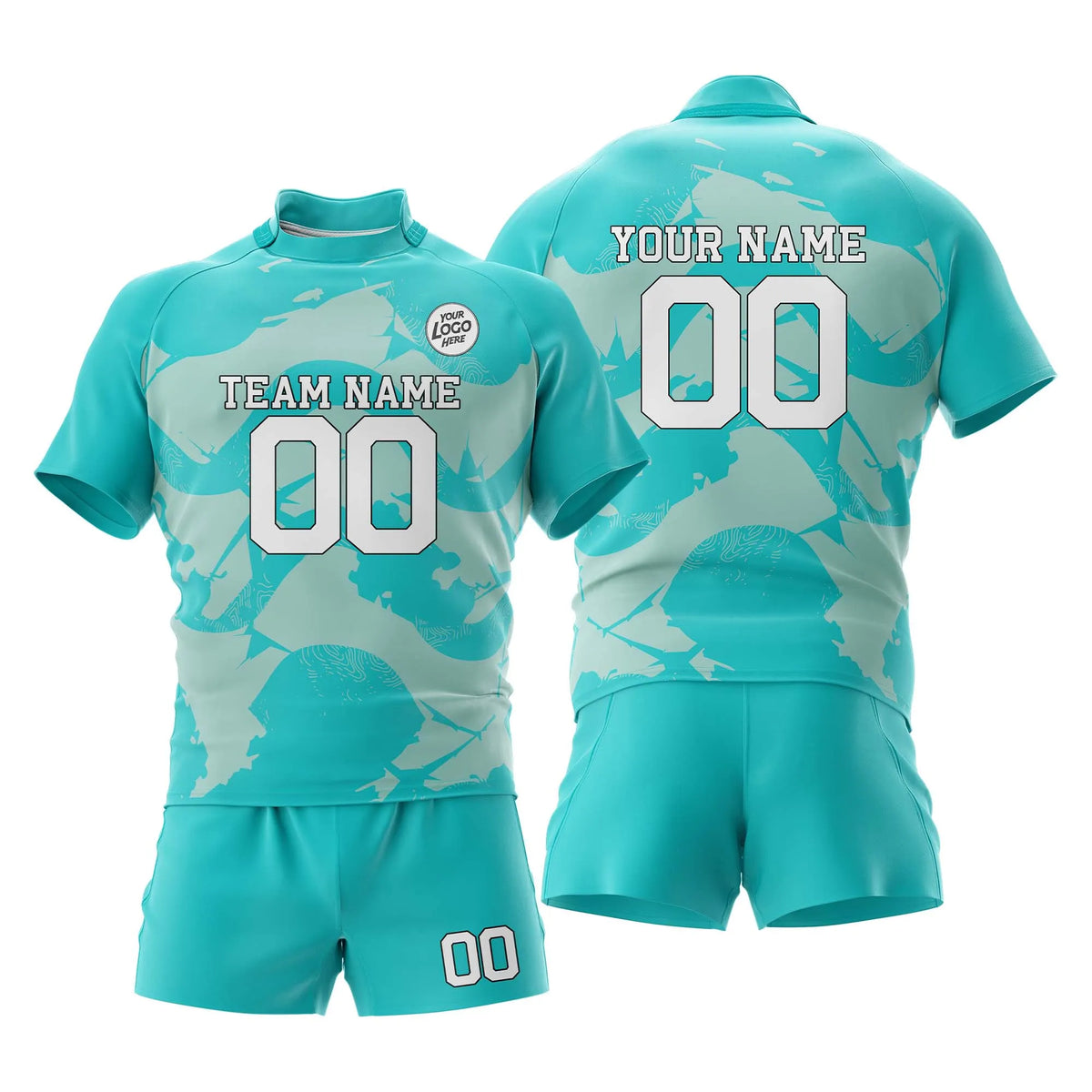 Custom Personalized D5 Full Pattern Rugby Jersey with Name, Number & Team Logo