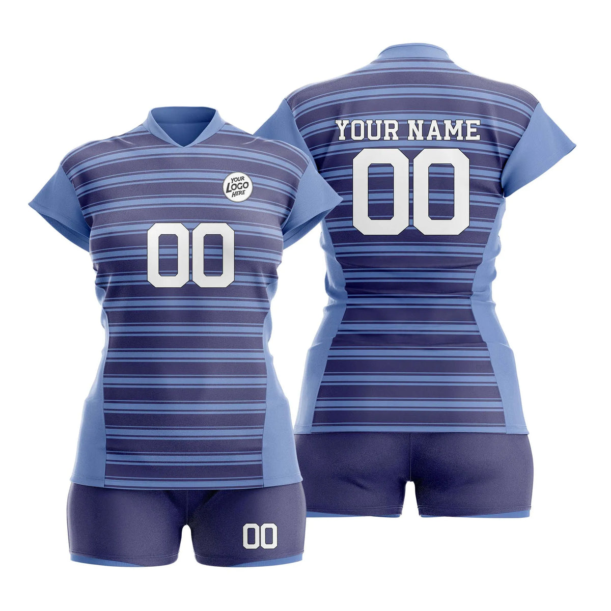 Custom Personalized D2 Strip Fashion Volleyball Jersey with Name, Number & Team Logo