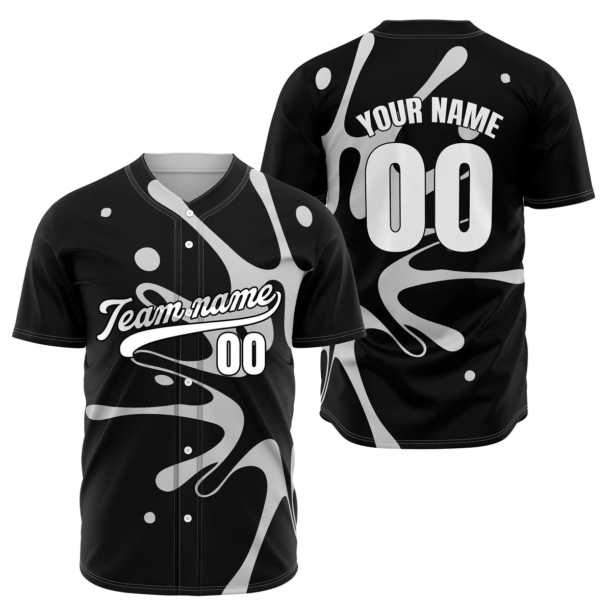 Custom Paint Surge Black Sports Jersey Personalized Uniform with Name &amp; Number
