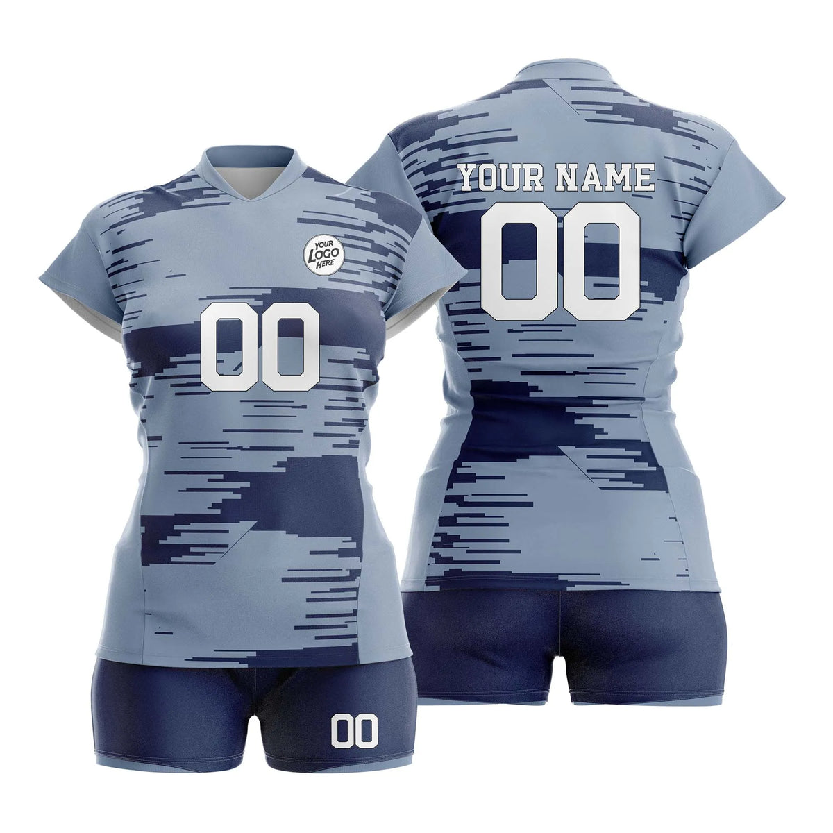 Custom Personalized D4 Full Pattern Volleyball Jersey with Name, Number & Team Logo