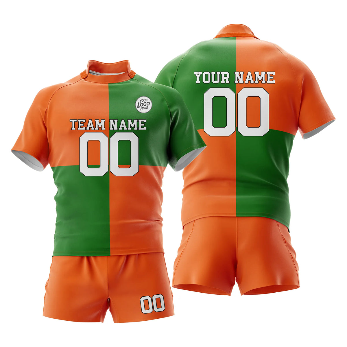 Custom Personalized D5 Split Fashion Rugby Jersey with Name, Number & Team Logo