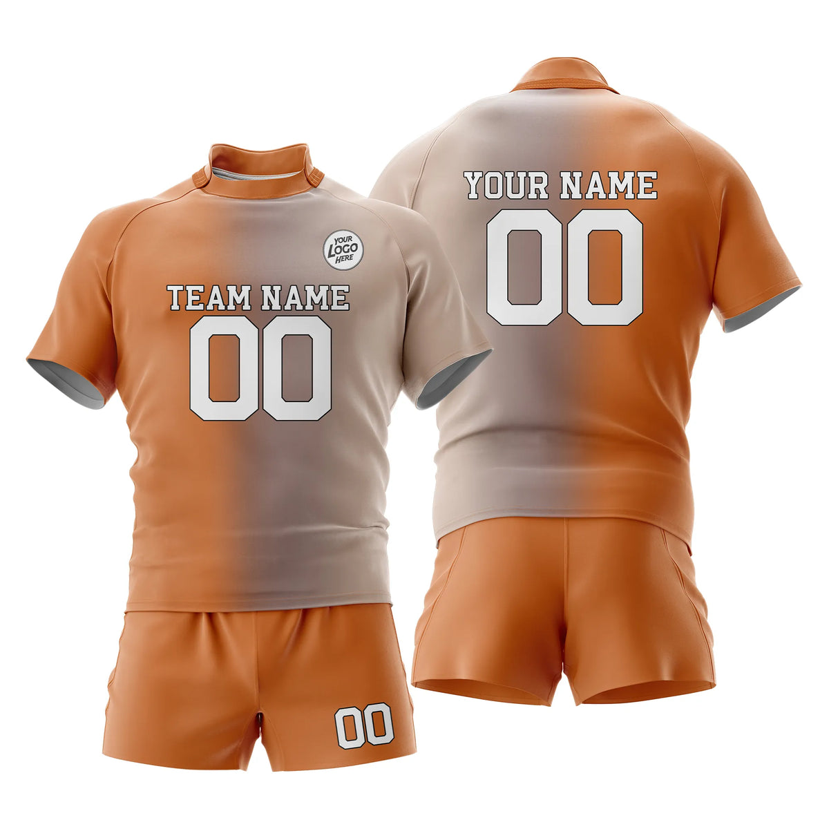 Custom Personalized D2 Gradient Fashion Rugby Jersey with Name, Number & Team Logo