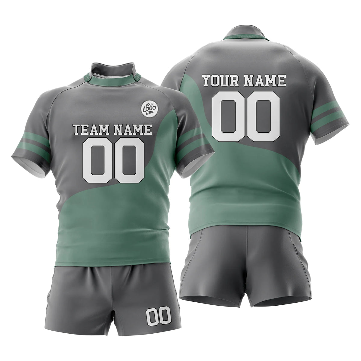 Custom Personalized D3 Split Fashion Rugby Jersey with Name, Number & Team Logo