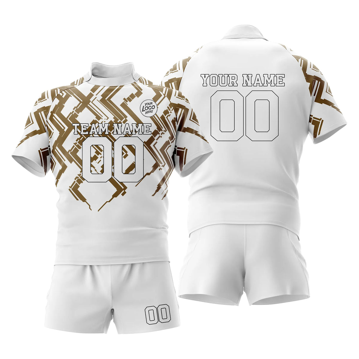 Custom Personalized D2 Color Block Rugby Jersey with Name, Number & Team Logo