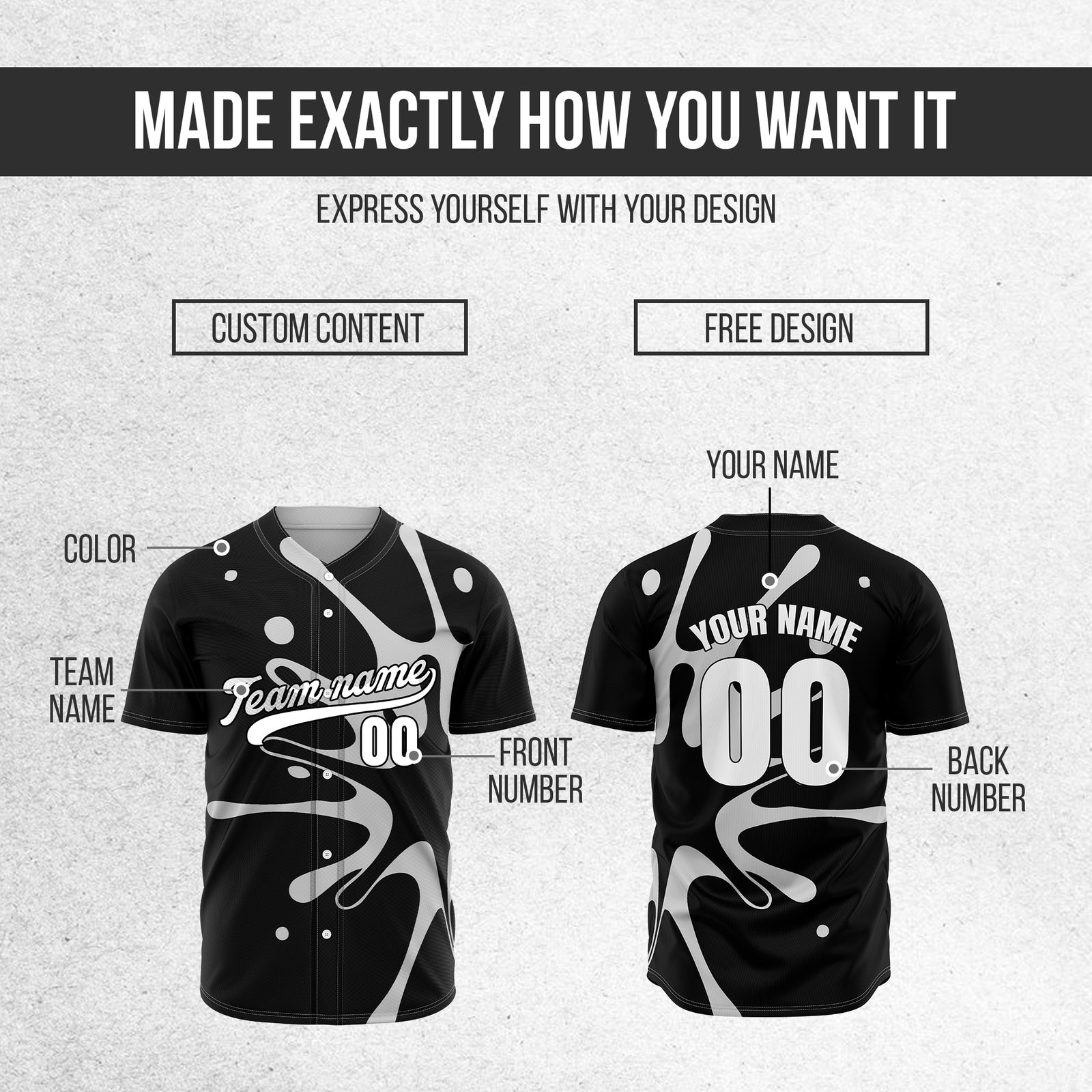 Custom Ink Surge Black Sports Jersey Personalized Uniform with Name & Number