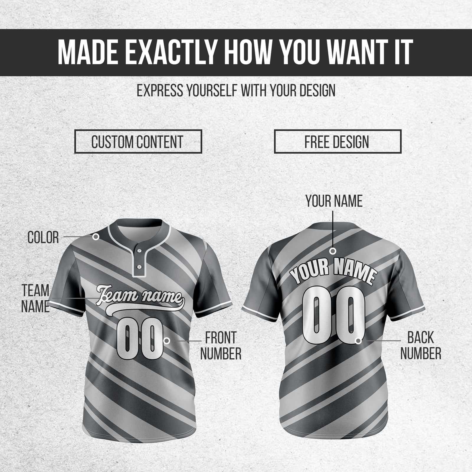 Custom Bold Flow Dark Grey Baseball Sports Jersey Personalized Uniform with Name & Number