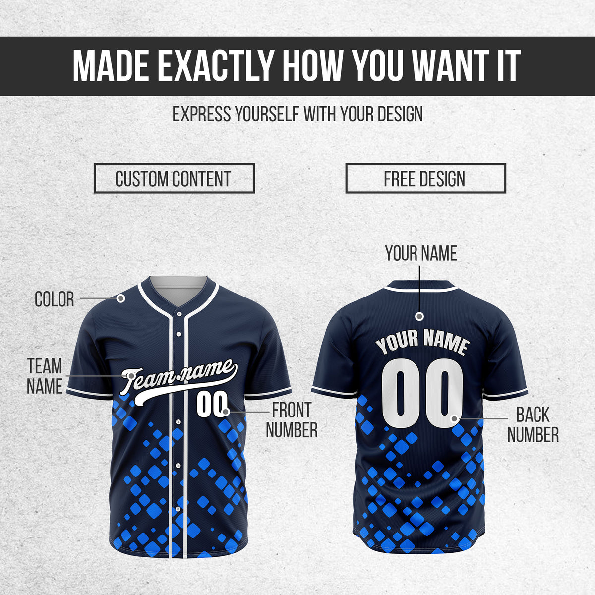 Custom Shadow Sparks Navy Baseball Sports Jersey Personalized Uniform with Name & Number