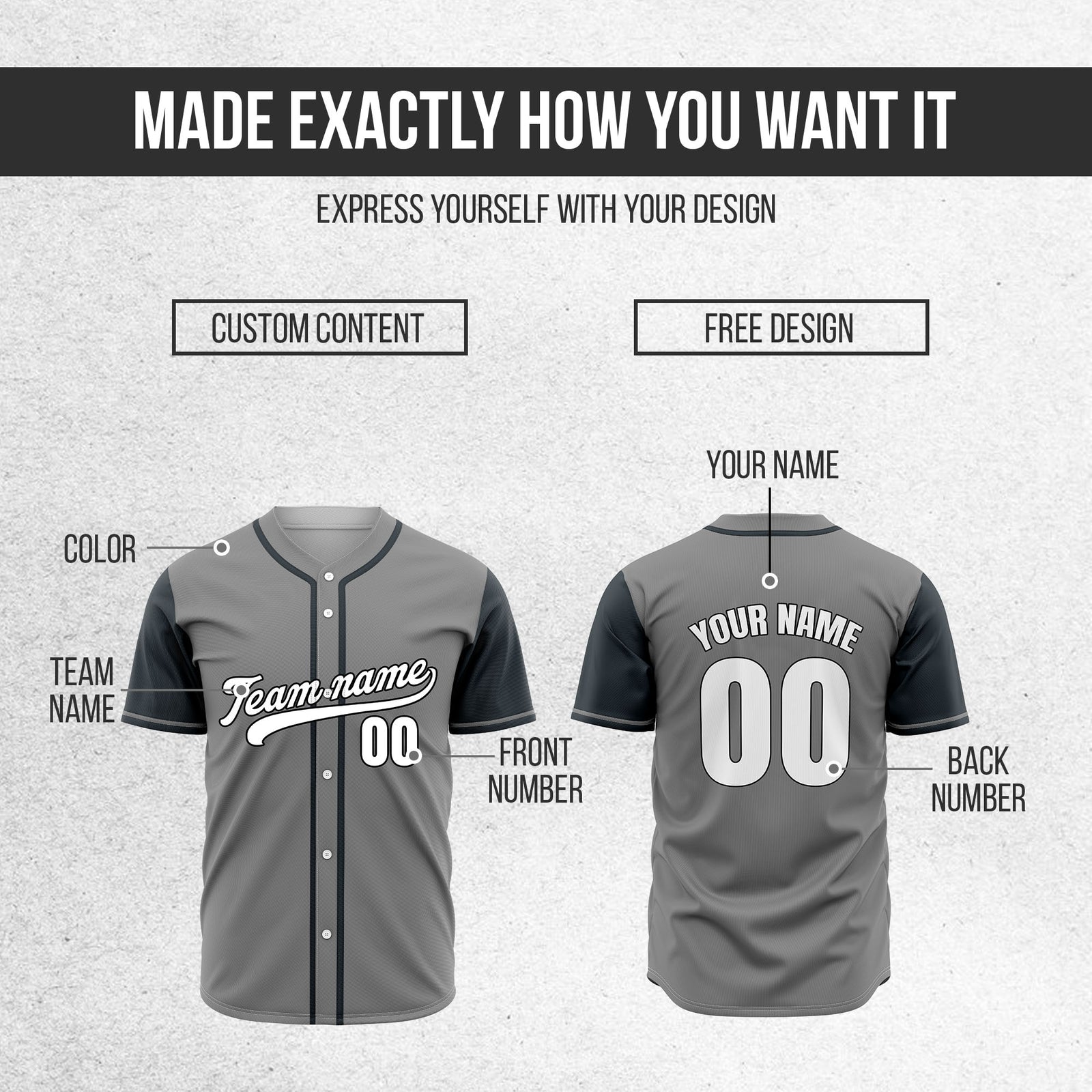 Custom Crimson Grey Raglan Style Baseball Sports Jersey Personalized Uniform with Name & Number