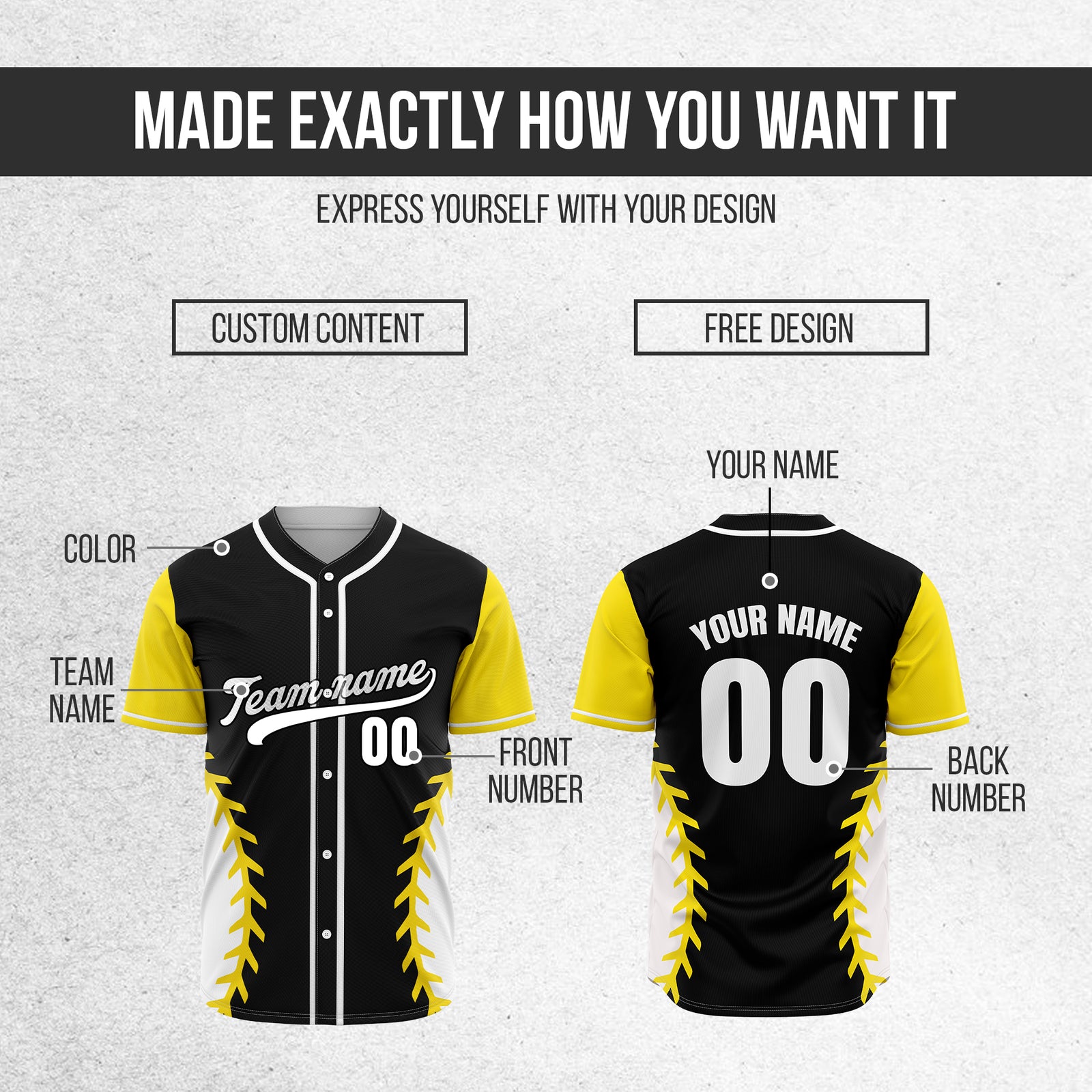 Custom Stitchline Baseball Black Sports Jersey Personalized Uniform with Name & Number