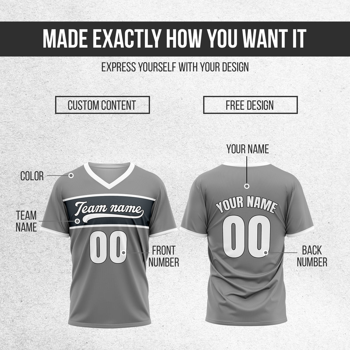 Custom ProEdge Grey Baseball Sports Jersey Personalized Uniform with Name & Number