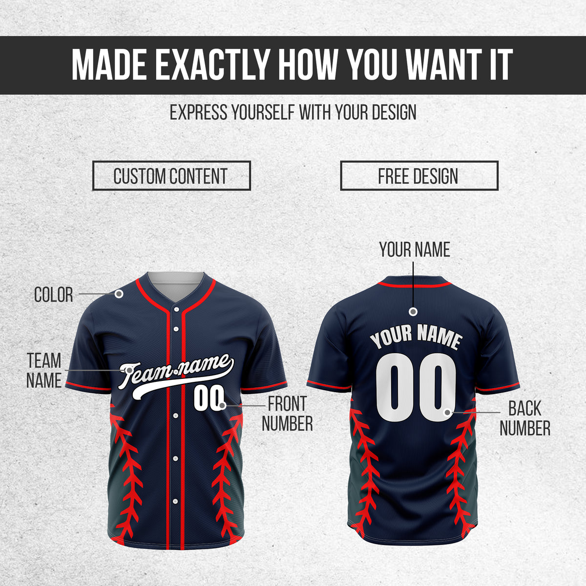 Custom Stitchline Baseball Navy Sports Jersey Personalized Uniform with Name & Number
