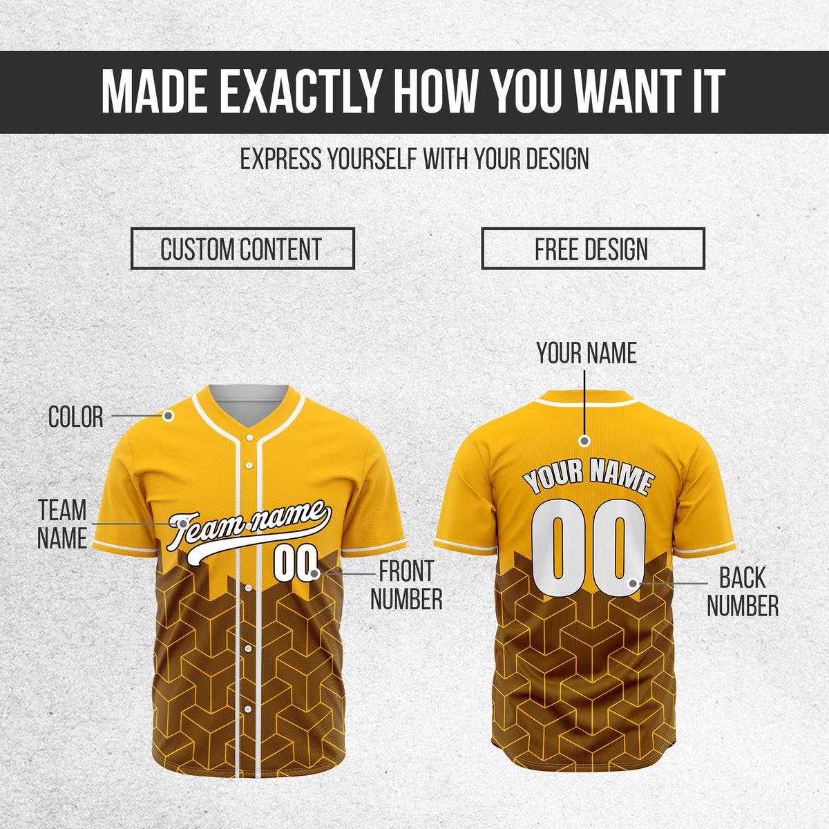 Custom Grid Iron Orange Baseball Sports Jersey Personalized Uniform with Name & Number