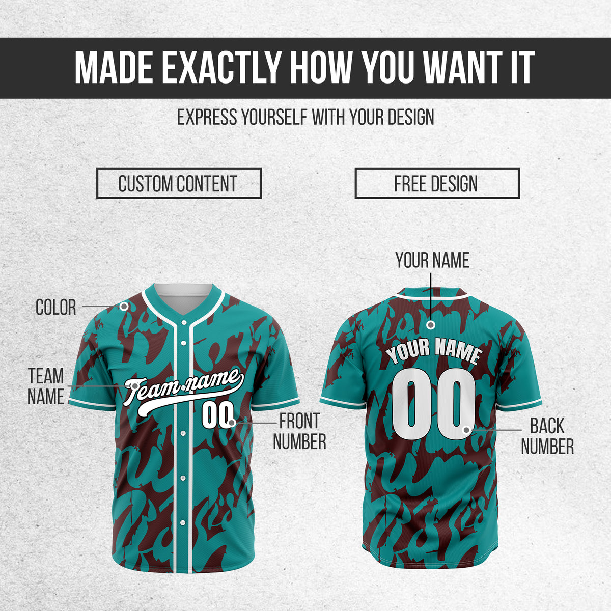 Custom Graffiti Sox Teal Baseball Sports Jersey Personalized Uniform with Name & Number