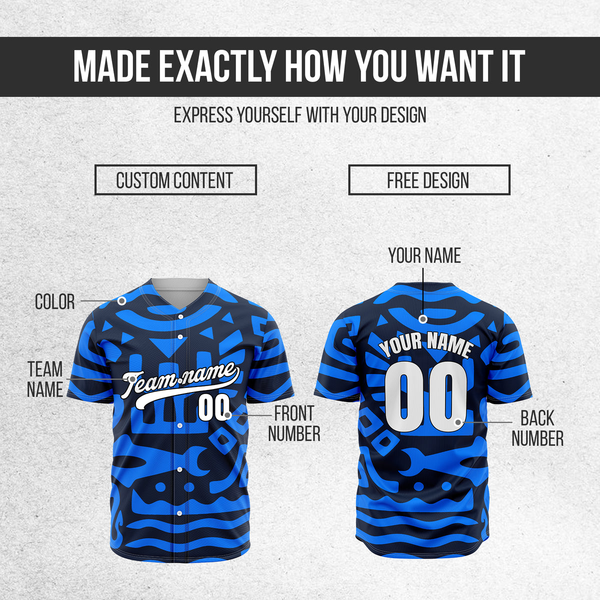 Custom Hawaii Hustle Navy Baseball Sports Jersey Personalized Uniform with Name & Number