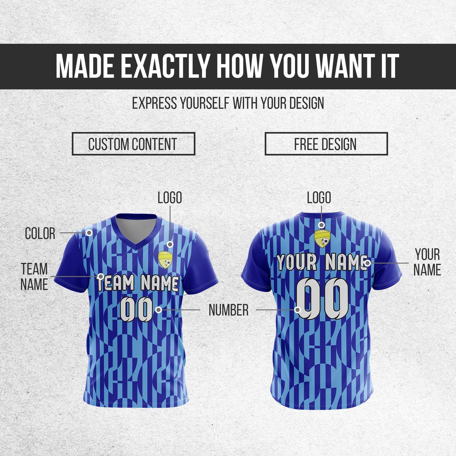 Custom Pulse Grid V-Full Pattern Navy Soccer sport Tops Jersey
