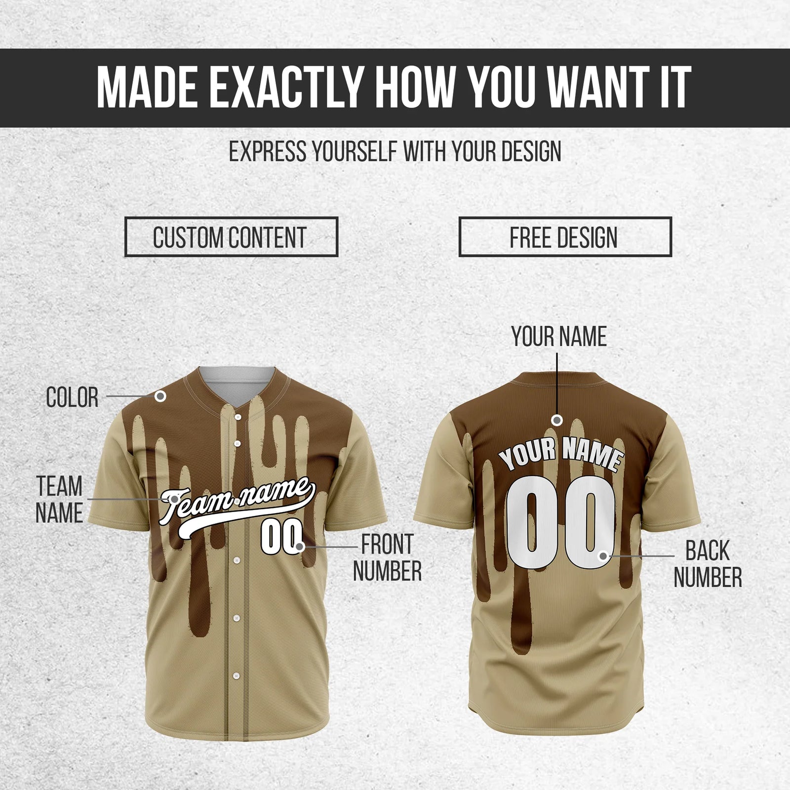 Custom Ink Drip Sports Jersey Personalized Uniform with Name & Number