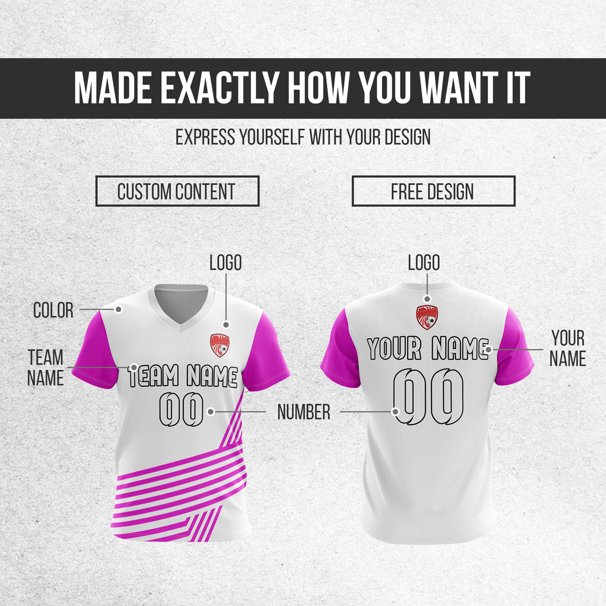 Custom Rapid Line V-Side Pattern White Soccer sport Tops Jersey