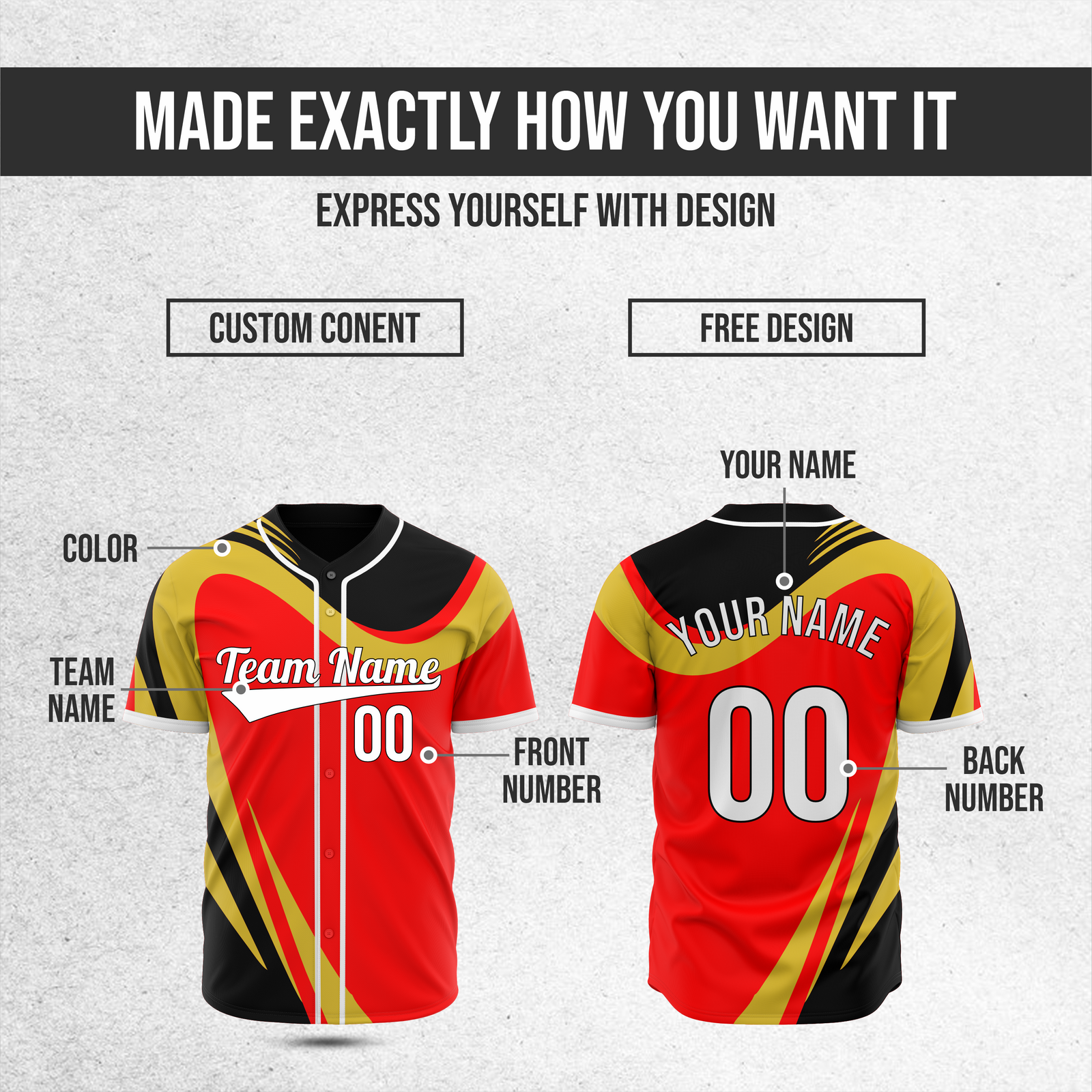 Custom Heritage Flow Baseball Red Sports Jersey Personalized Uniform with Name & Number