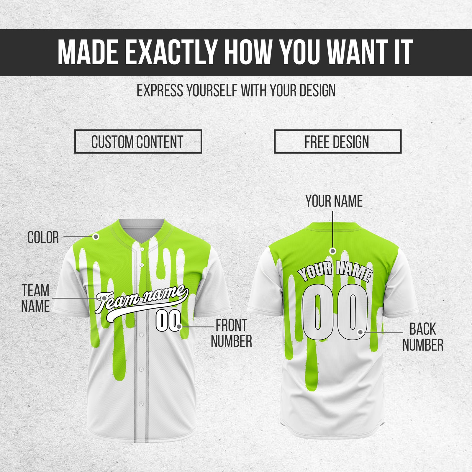 Custom Ink Drip White Sports Jersey Personalized Uniform with Name & Number