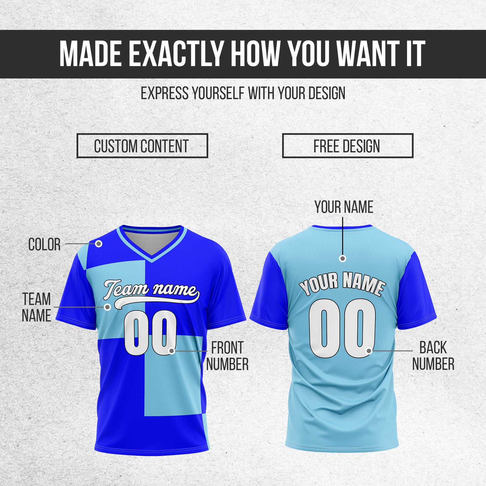 Custom Apex Colorblock Blue Baseball Sports Jersey Personalized Uniform with Name & Number
