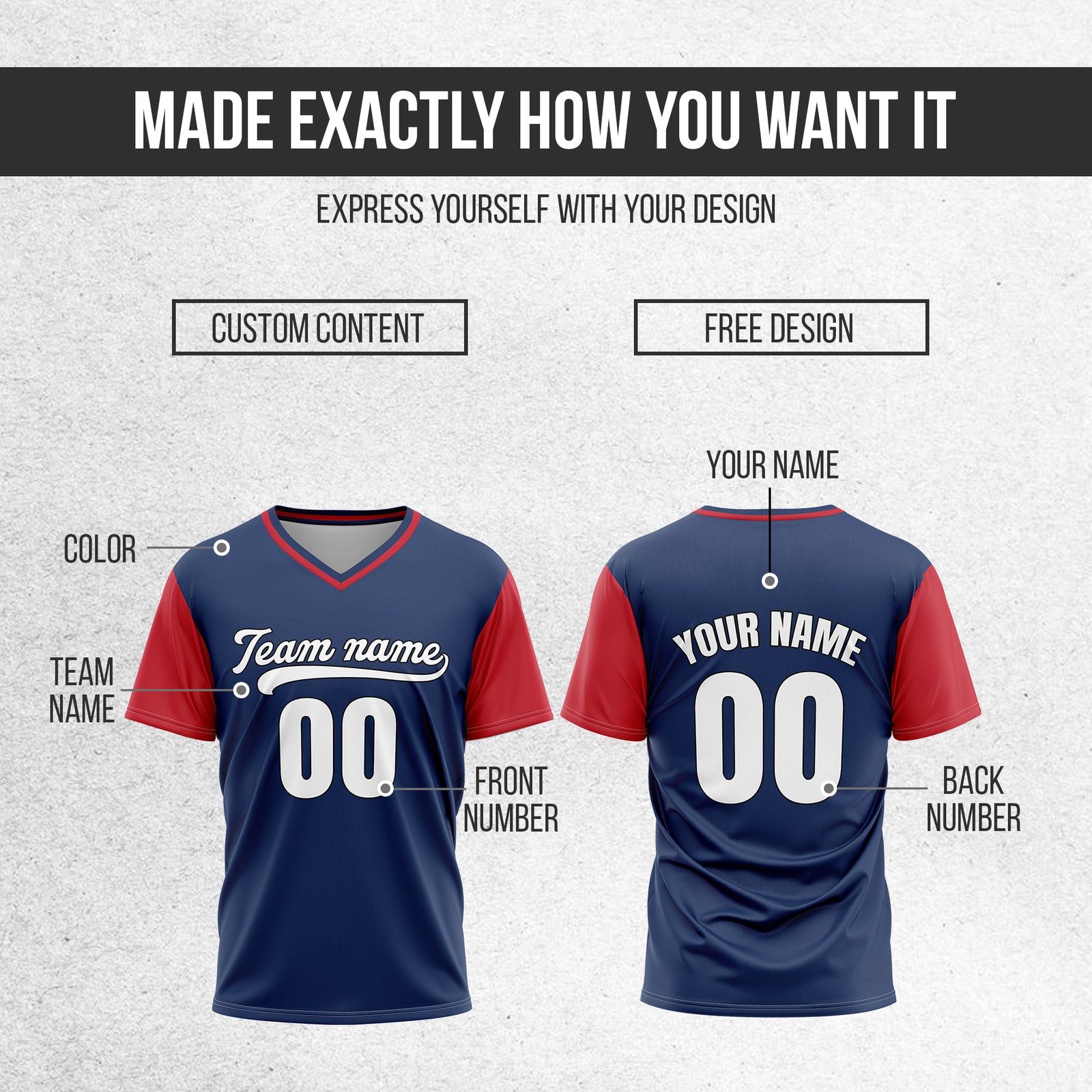 Custom Navy Pullover Sports Jersey Personalized Uniform with Name & Number