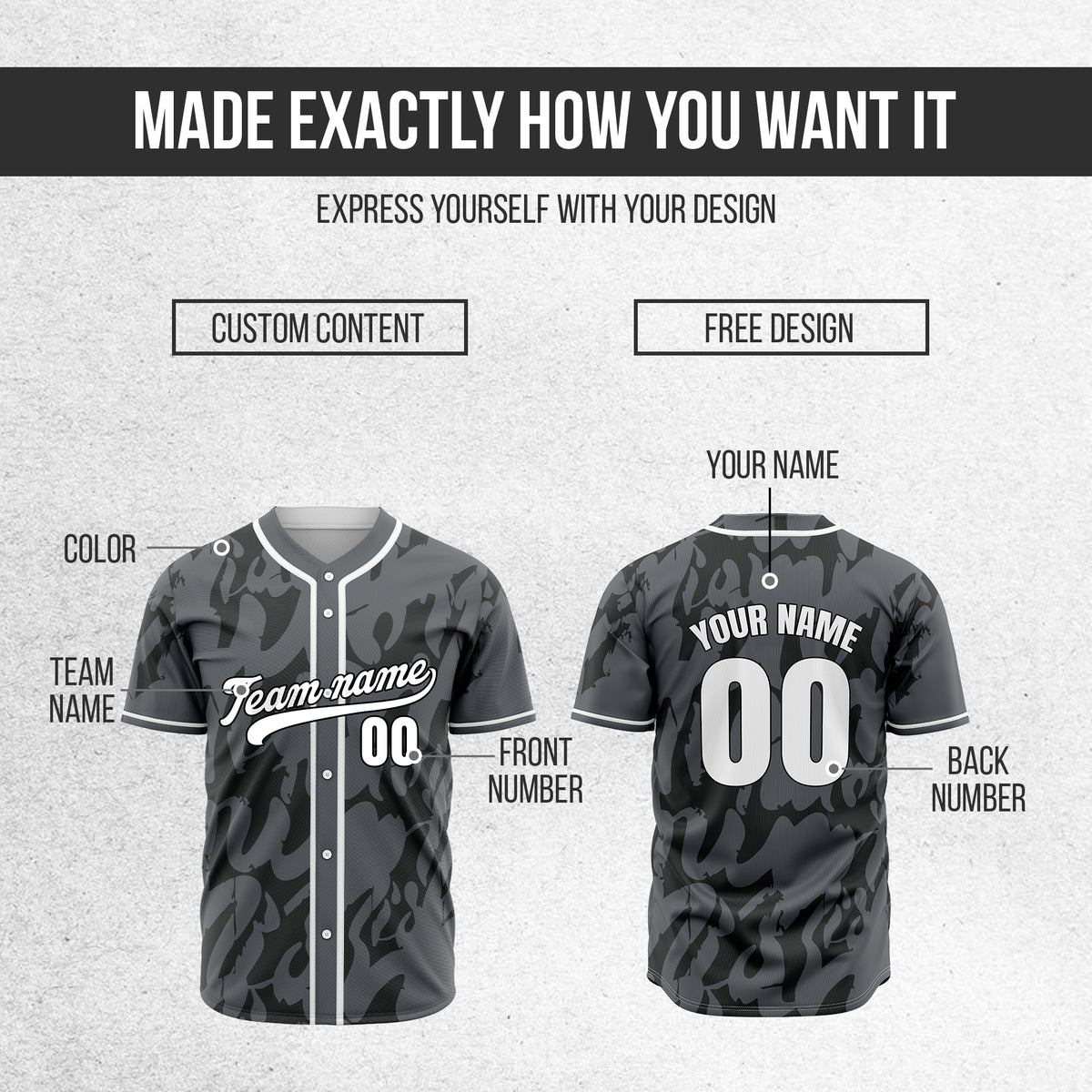 Custom Graffiti Sox Dark Grey Baseball Sports Jersey Personalized Uniform with Name & Number