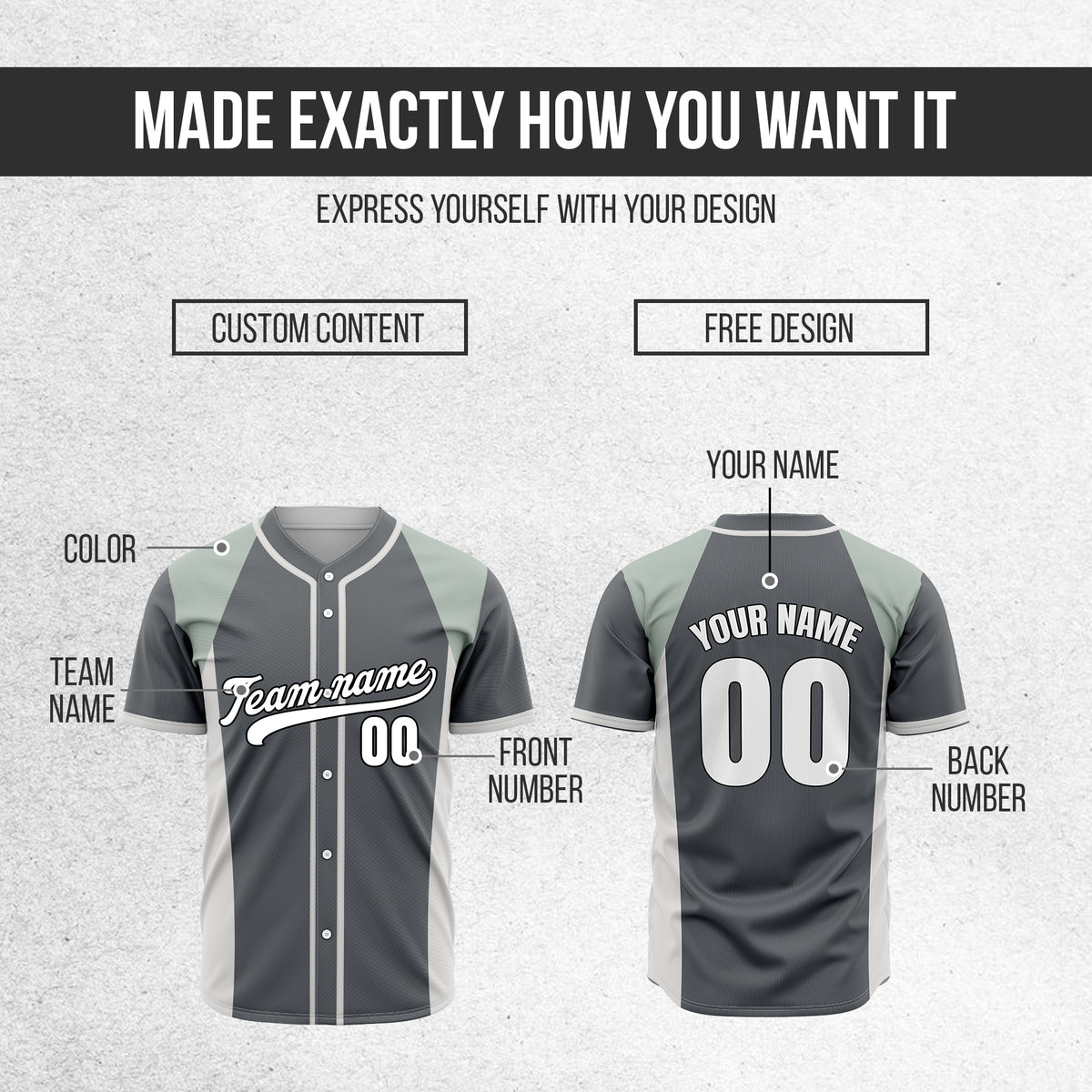 Custom Timeless Stripes Baseball Dark Grey Sports Jersey Personalized Uniform with Name & Number
