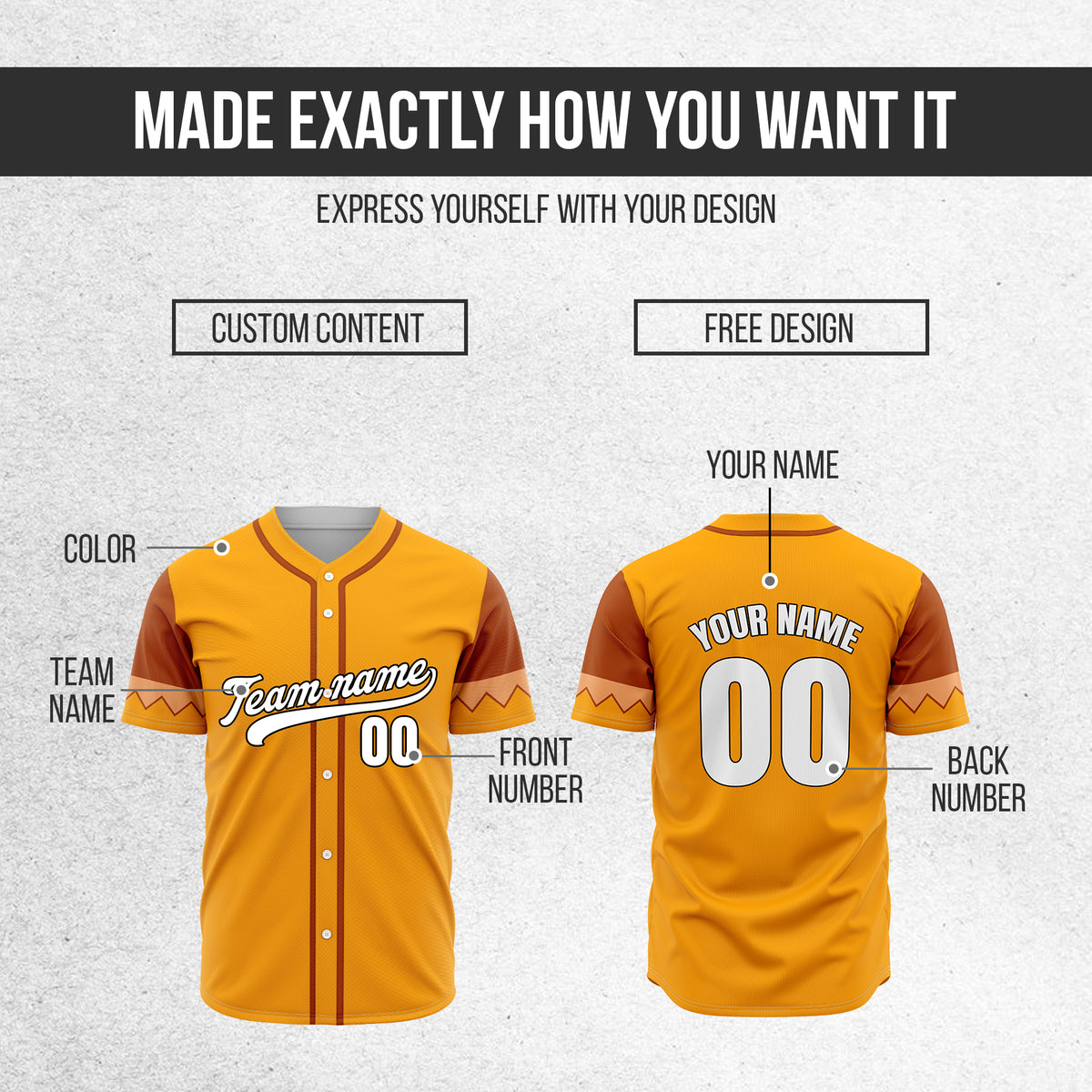 Custom Legacy Classic Baseball Orange Sports Jersey Personalized Uniform with Name & Number