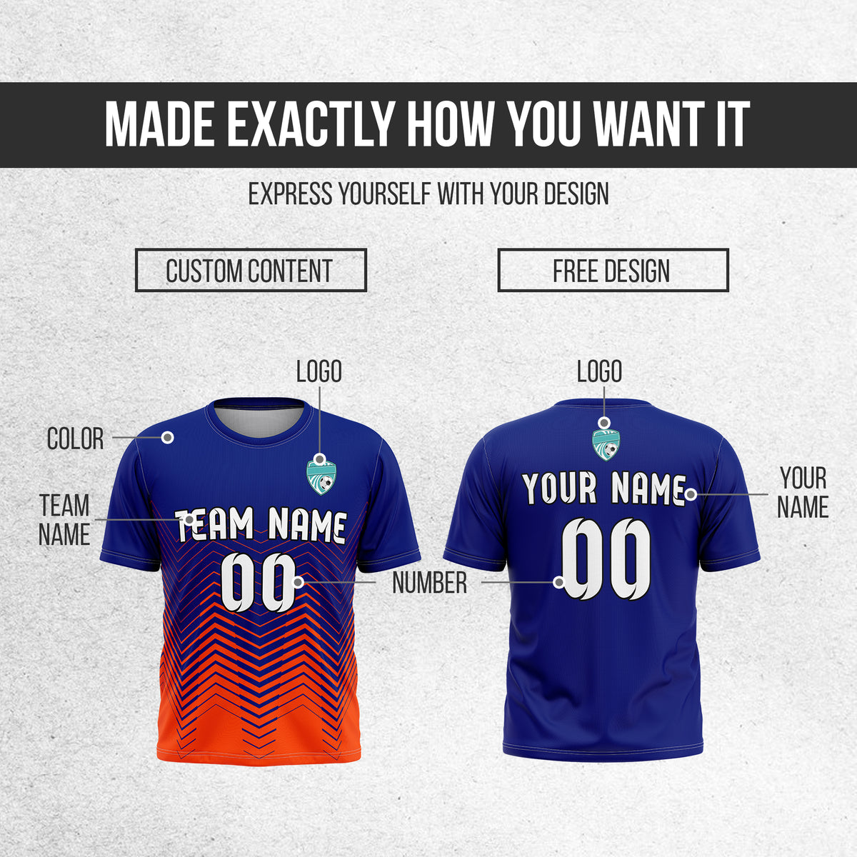 Custom Apex Strike R Side Pattern Navy Soccer sport Tops Jersey