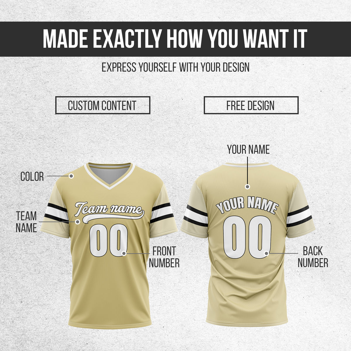 Custom StormLine Khaki Pullover Baseball Sports Jersey Personalized Uniform with Name & Number