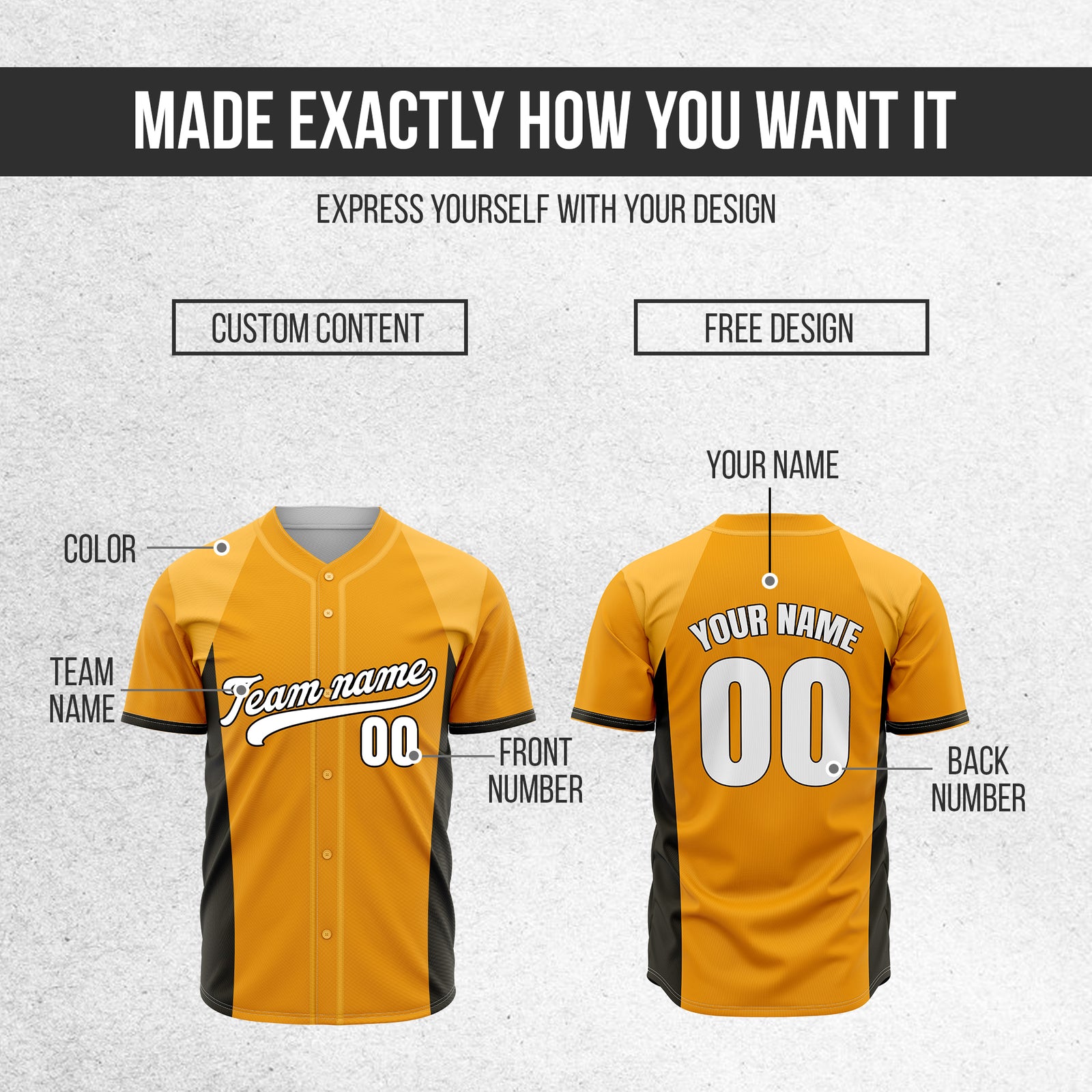 Custom Timeless Stripes Baseball Orange Sports Jersey Personalized Uniform with Name & Number