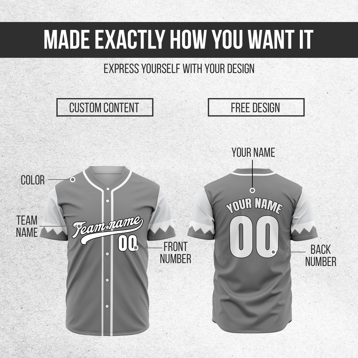 Custom Legacy Classic Baseball Grey Sports Jersey Personalized Uniform with Name & Number